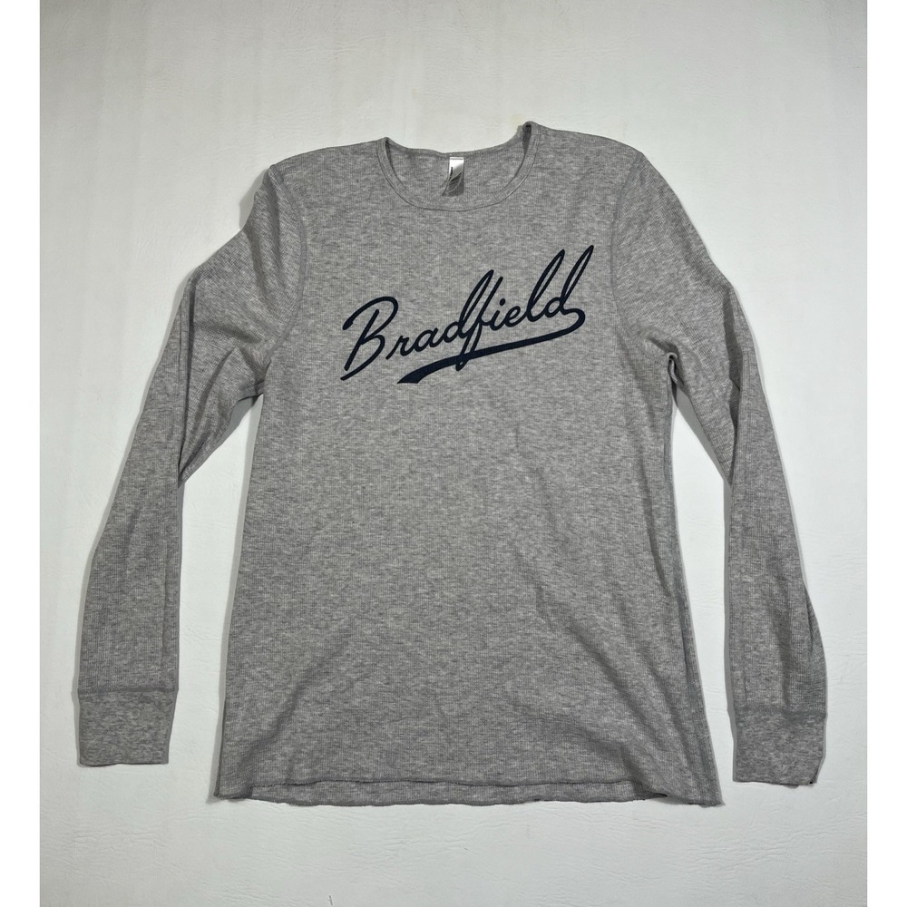 American Apparel Thermal Shirt Mens 2XL Gray Waffle Knit Long Sleeve Dexter Tee